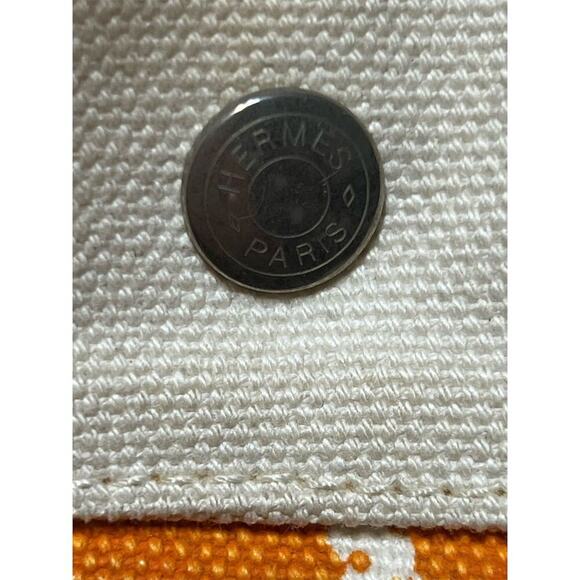 Hermès Bora Bora Orange Canvas Tote Bag Cheval Spree Print - Picture 4 of 16